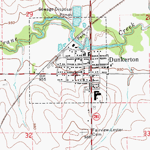 Topographic Map of Dunkerton United Methodist Church, IA