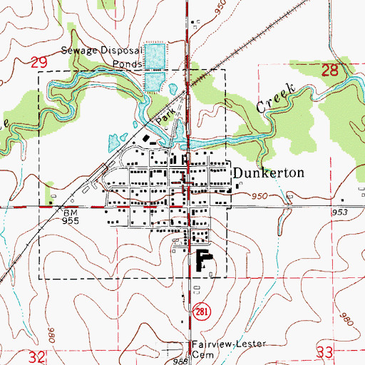 Topographic Map of First Baptist Church, IA