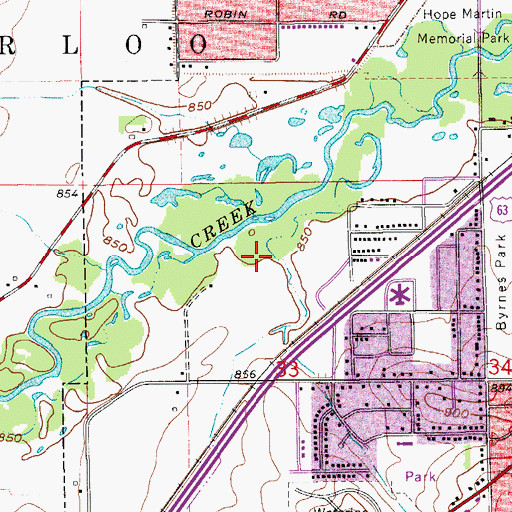 Topographic Map of Martin Lake, IA