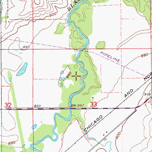 Topographic Map of Popp Access, IA