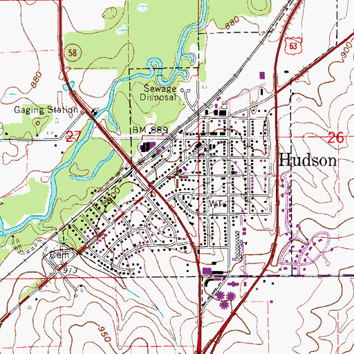 Topographic Map of Community Church, IA