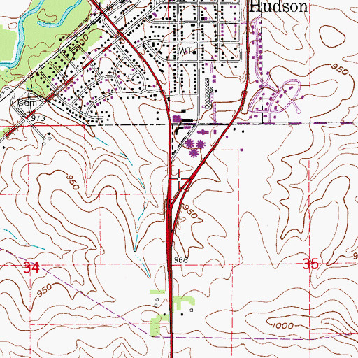 Topographic Map of Freedom Park, IA
