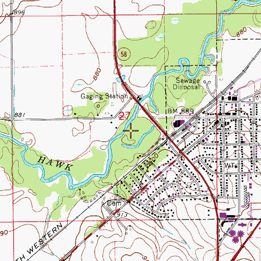 Topographic Map of Franke Park, IA