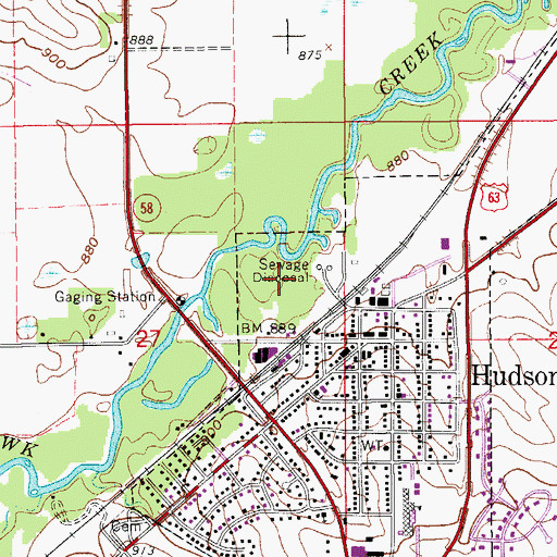 Topographic Map of Beech Nut Golf Course, IA