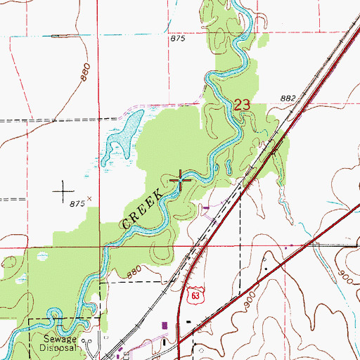 Topographic Map of Black Hawk Creek Greenbelt, IA