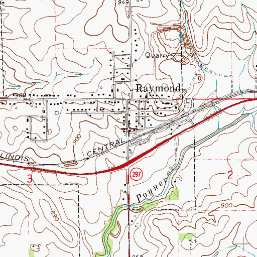 Topographic Map of Raymond, IA