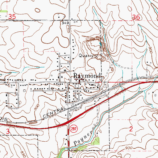 Topographic Map of Raymond United Methodist Church, IA