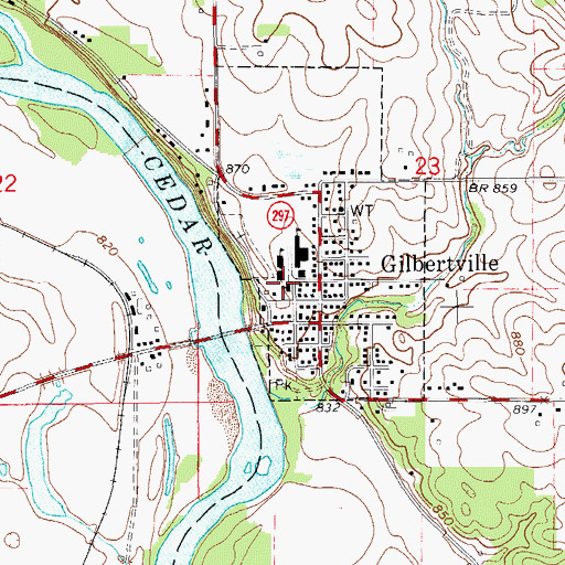 Topographic Map of Immaculate Conception Church, IA