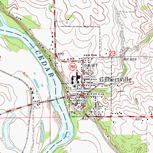 Topographic Map of Don Bosco High School, IA
