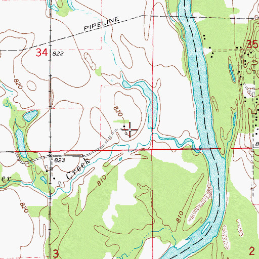 Topographic Map of Cedar River Natural Resource Area, IA