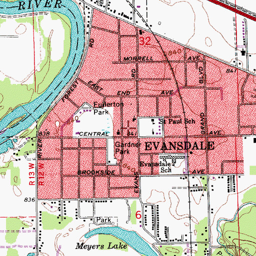 Topographic Map of Saint Marks United Methodist Church, IA