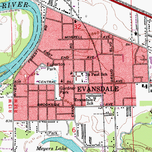 Topographic Map of Y Park, IA