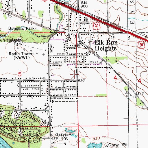 Topographic Map of Saveraid Park, IA