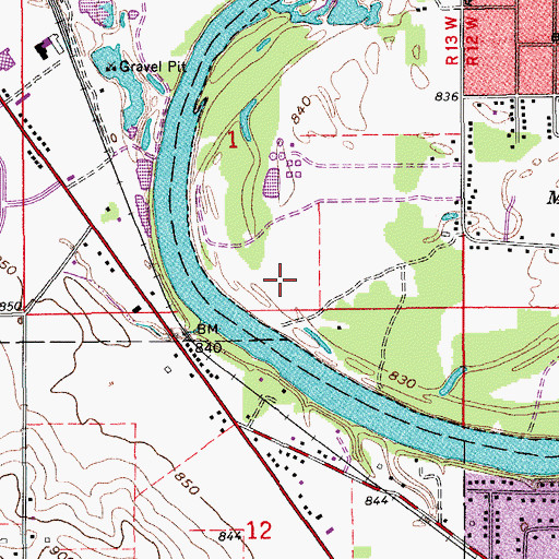 Topographic Map of Deerwood Park Campground, IA