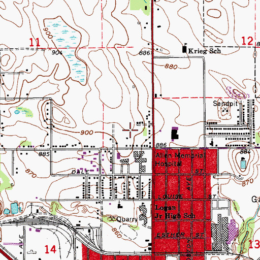 Topographic Map of Womens Health Center, IA