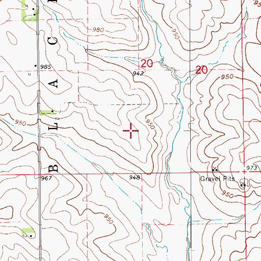 Topographic Map of Cedar Valley Cemetery, IA