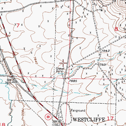 Topographic Map of Dan Riggs Memorial Heliport, CO
