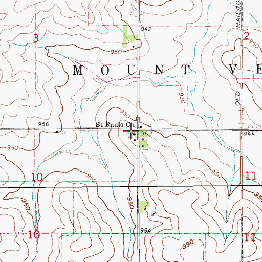 Topographic Map of Saint Pauls Cemetery, IA