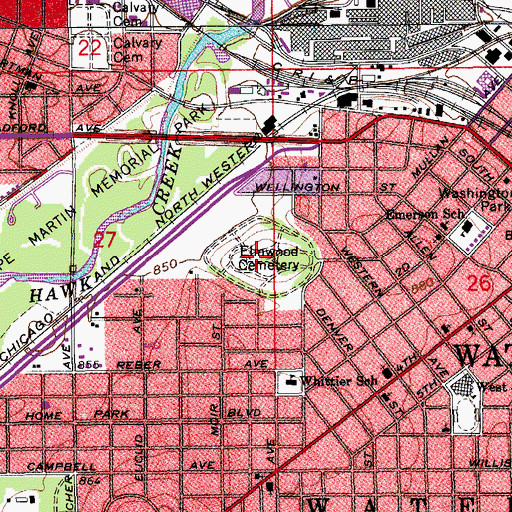 Topographic Map of First White Woman in Prairie Rapids Historical Marker, IA