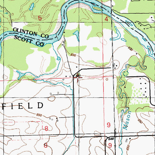 Topographic Map of Cadda Post Office (historical), IA