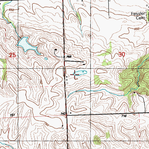 Topographic Map of Kerr Post Office (historical), IA