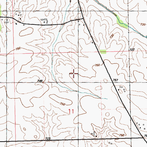 Topographic Map of Hickory Grove Post Office (historical), IA