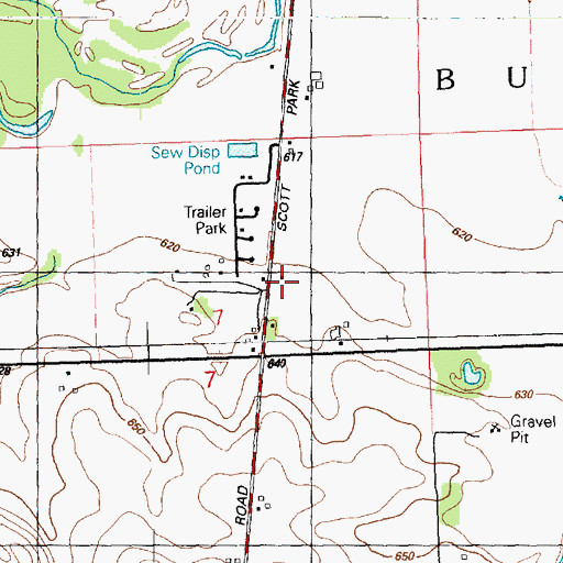 Topographic Map of Gambril Post Office (historical), IA