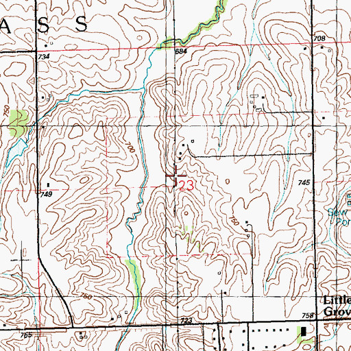 Topographic Map of Husam Post Office (historical), IA
