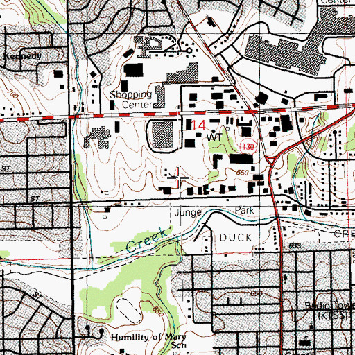 Topographic Map of Balluff Post Office (historical), IA