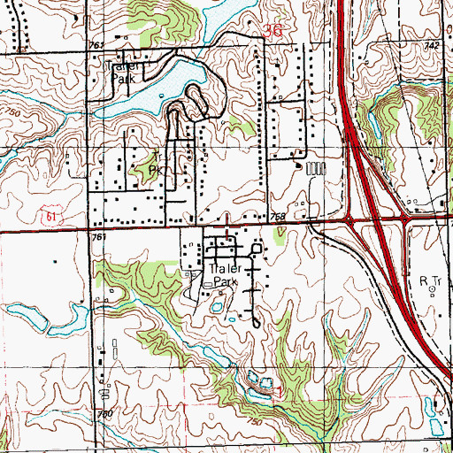 Topographic Map of Lakeside Manor Campground, IA