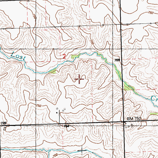 Topographic Map of Lost Grove Lake Wildlife Management Area, IA