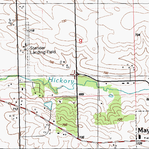 Topographic Map of Cameron Woods State Preserve, IA