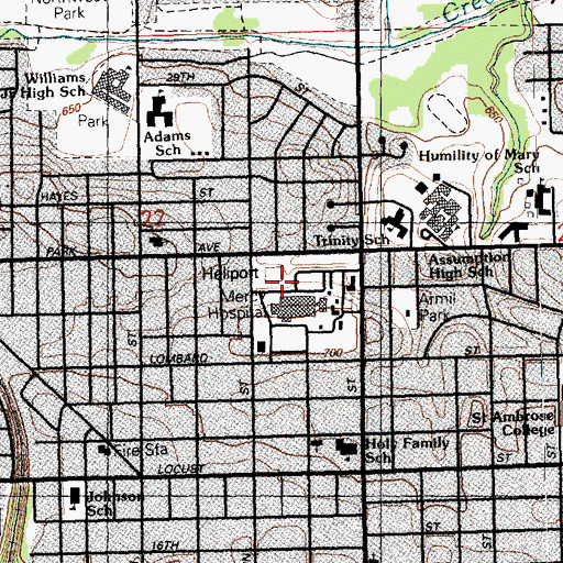 Topographic Map of Genesis Diabetes Care Center, IA
