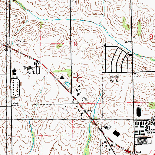 Topographic Map of Meadow Lawn Nursing Center, IA