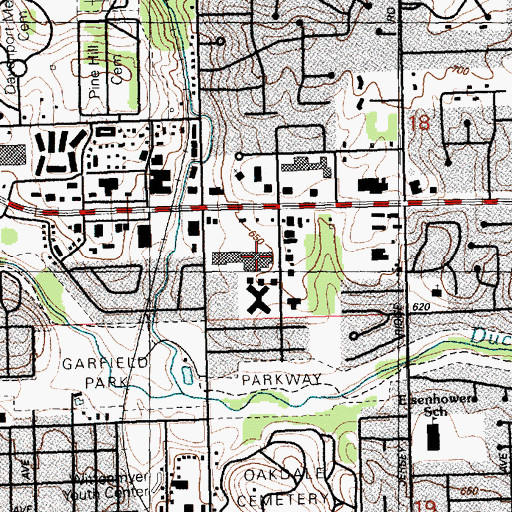 Topographic Map of Spring Street Family Practice, IA