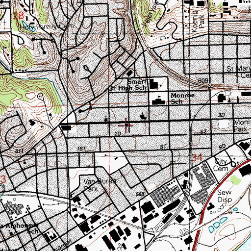 Topographic Map of Christian Center Church, IA