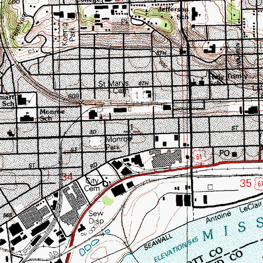 Topographic Map of Jerusalem Temple Apostolic Church, IA