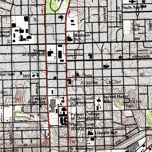 Topographic Map of Messiahs Temple, IA