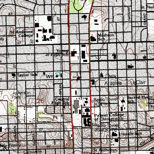 Topographic Map of Third Missionary Baptist Church, IA