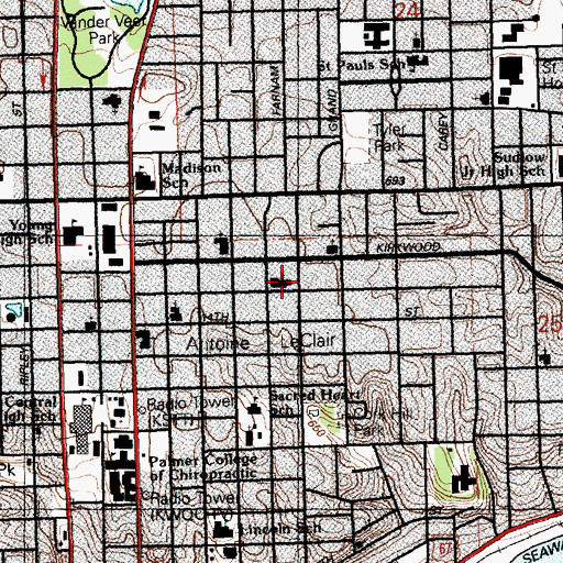 Topographic Map of First Christian Church, IA