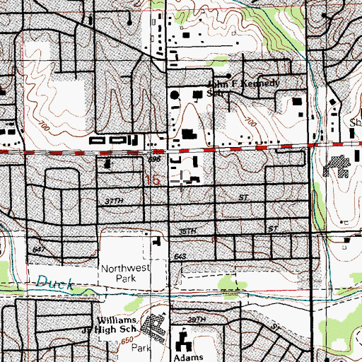 Topographic Map of Faith United Church of Christ, IA