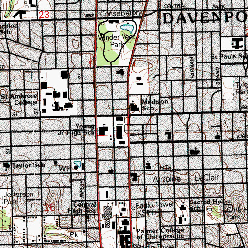 Topographic Map of Christian Science Reading Room, IA