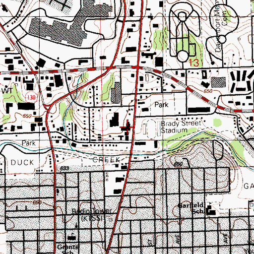 Topographic Map of Temple Baptist Church, IA