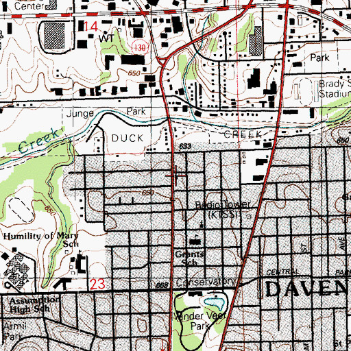 Topographic Map of Metropolitan Community Church, IA