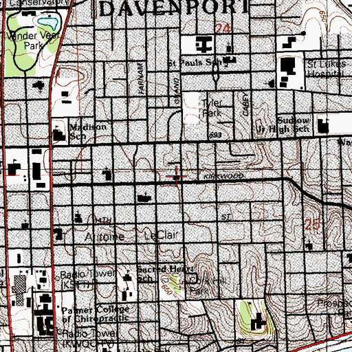 Topographic Map of Harvest Time Family Worship, IA