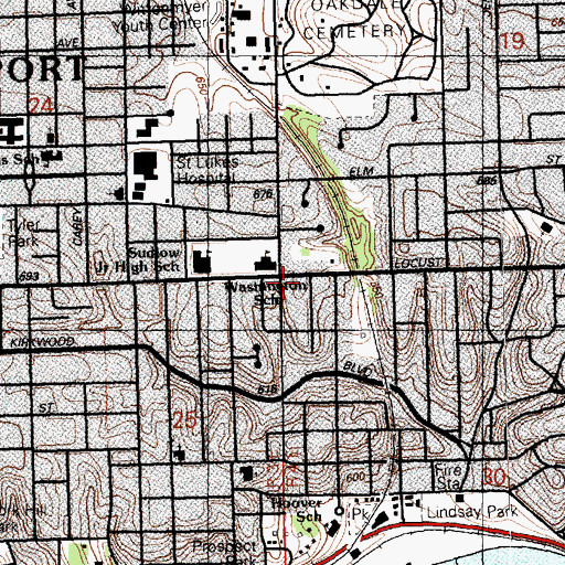 Topographic Map of Holy Cross Lutheran Church, IA