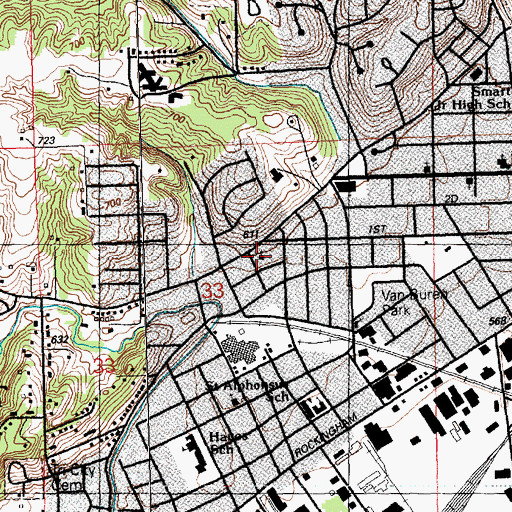 Topographic Map of Grace United Methodist Church, IA