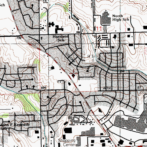 Topographic Map of Freedom Assembly of God Church, IA