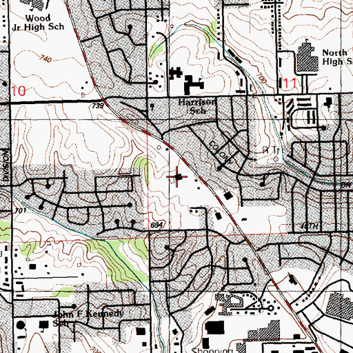 Topographic Map of Central Church of Christ, IA