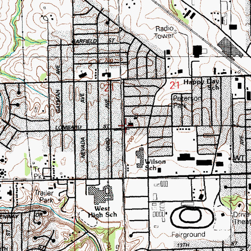 Topographic Map of Faith United Methodist Church, IA